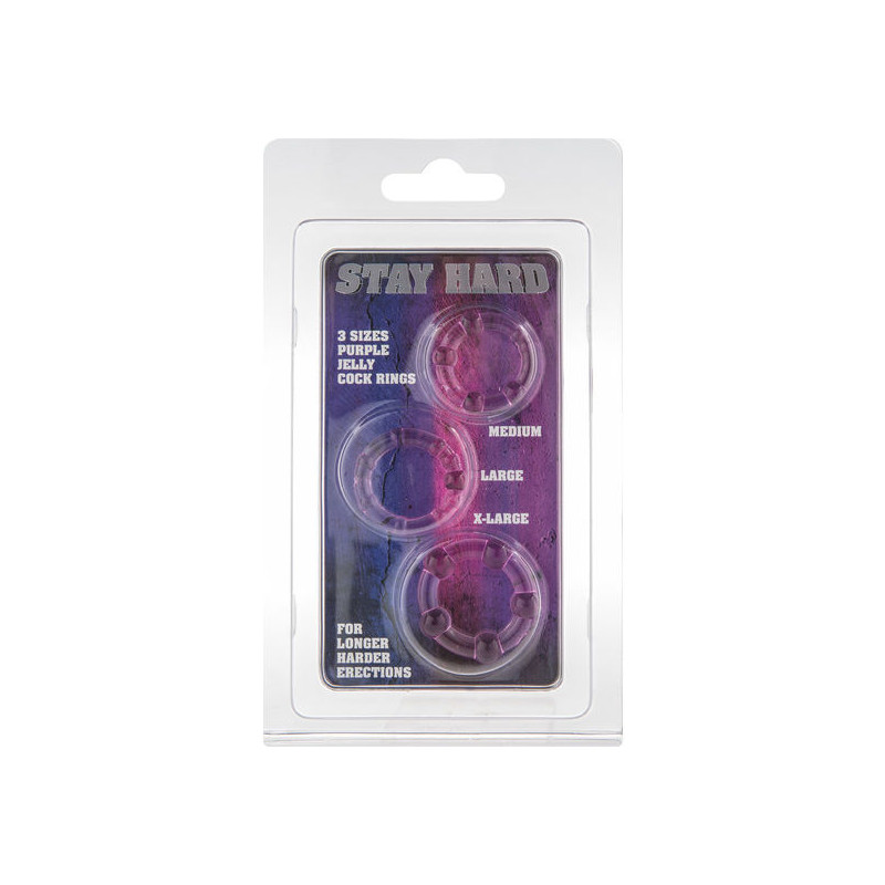 SEVEN CREATIONS - SET OF THREE LILAC PENIS RINGS