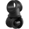 KING COCK - ELITE DELUXE REGULOWANA UPRZAZ PIERSCIEN Z JADRAMI I DILDO 20,3 CM