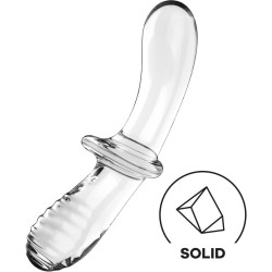 SATISFYER - PODWOJNY KRYSZTALOWY DILDO PRZEZROCZYSTY