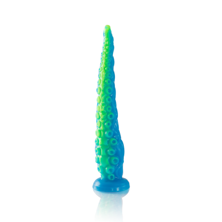EPIC - SCYLLA FLUORESCENCYJNY CIENKI DILDO Z MACKA MALY ROZMIAR
