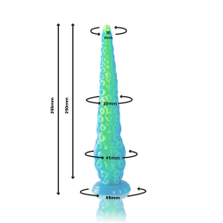 EPIC - SCYLLA FLUORESCENCYJNY CIENKI DILDO Z MACKA MALY ROZMIAR