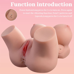 XISE - FRIEDA REALISTISCHER WEIBLICHER TORSO MIT VIBRATION 36 CM