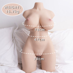 XISE - SCHUDNIONY REALISTYCZNY TORSO KOBIECY Z PCHANIEM 71 CM