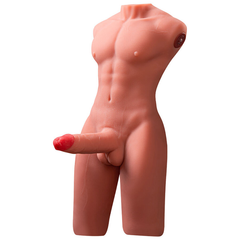 XISE - JASON PÓŁ CIAŁA REALISTYCZNY MĘSKI TORSO Z PCHANIEM I WIBRACJĄ 55 CM
