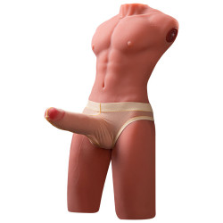 XISE - JASON PÓŁ CIAŁA REALISTYCZNY MĘSKI TORSO Z PCHANIEM I WIBRACJĄ 55 CM
