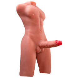 XISE - JASON MEIO CORPO TORSO MASCULINO REALISTA COM IMPULSO E VIBRAÇÃO 55 CM