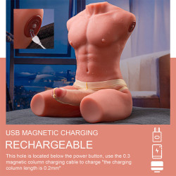 XISE - JASON MEIO CORPO TORSO MASCULINO REALISTA COM IMPULSO E VIBRAÇÃO 55 CM