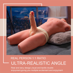 XISE - JASON HALBKÖRPER REALISTISCHER MÄNNLICHER TORSO MIT STOSS UND VIBRATION 55 CM