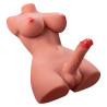 XISE - SCHÖNER LADYBOY-WEIBLICHER TORSO MIT DILDO MIT VIBRATION UND STOSS 49 CM