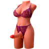 XISE - MIAH LADY BOY KOBIECA TORSO Z DILDO Z WIBRACJĄ I PCHANIEM 55 CM