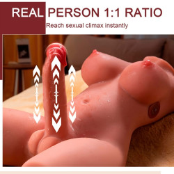 XISE - MIAH LADY BOY KOBIECA TORSO Z DILDO Z WIBRACJĄ I PCHANIEM 55 CM