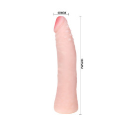 BAILE - REALISTYCZNY DOTYK SKORY SILIKONOWY DILDO 19 CM LOSOWY KOLOR PUDELKA