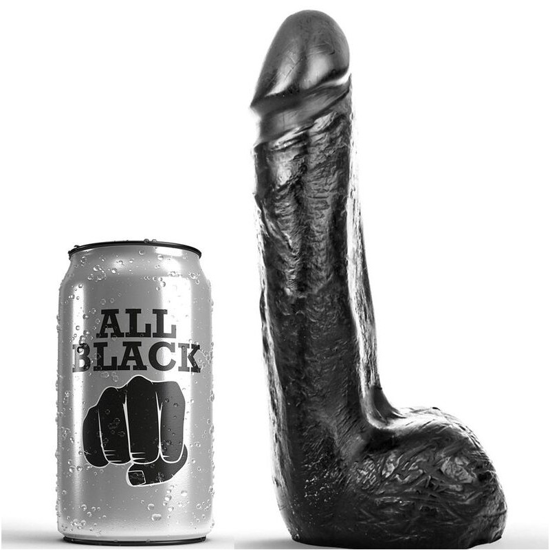 ALL BLACK - MIEKKIE CZARNE REALISTYCZNE DILDO 20 CM