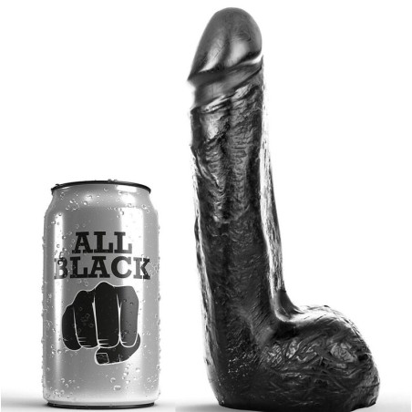 ALL BLACK - MIEKKIE CZARNE REALISTYCZNE DILDO 20 CM