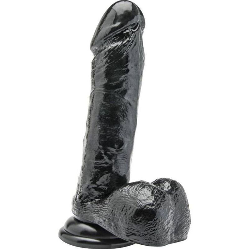 GET REAL - DILDO 18 CM WITH BALLS BLACK GET REAL - DILDO 18 CM WITH BALLS BLACK