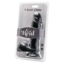 GET REAL - DILDO 18 CM Z KULKAMI CZARNE