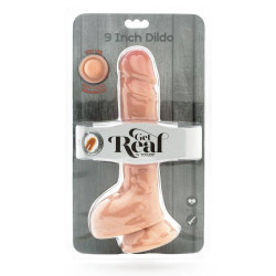 GET REAL - DILDO O PODWOJNEJ GESTOSCI 25,5 CM KULKI SKORY