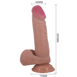 PRETTY LOVE - SERIA SLIDING SKIN REALISTYCZNY DILDO Z PRZYSSAWKA CIALO PRZESUWANE 20,5 CM