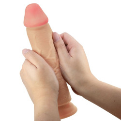 PRETTY LOVE - SERIA SLIDING SKIN REALISTYCZNY DILDO Z PRZYSOBA PRZESUWNA SKÓRA 23,4 CM