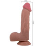PRETTY LOVE - SERIA SLIDING SKIN REALISTYCZNY DILDO Z PRZYSOBA PRZESUWNA SKÓRA BRAZOWY 23,4 CM
