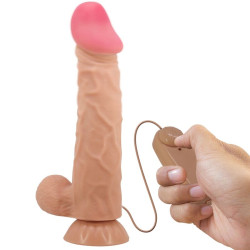 PRETTY LOVE - SERIA SLIDING SKIN REALISTYCZNY DILDO Z ZDALNE STEROWANIE PRZYSSAWKA 24 CM