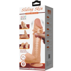 PRETTY LOVE - SERIA SLIDING SKIN REALISTYCZNY DILDO Z ZDALNE STEROWANIE PRZYSSAWKA 24 CM
