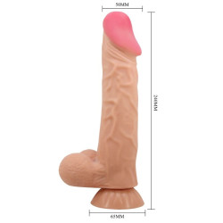PRETTY LOVE - SERIA SLIDING SKIN REALISTYCZNY DILDO Z ZDALNE STEROWANIE PRZYSSAWKA 24 CM