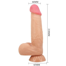 PRETTY LOVE - SERIA SLIDING SKIN REALISTYCZNY DILDO Z ZDALNE STEROWANIE PRZYSSAWKA 21,8 CM