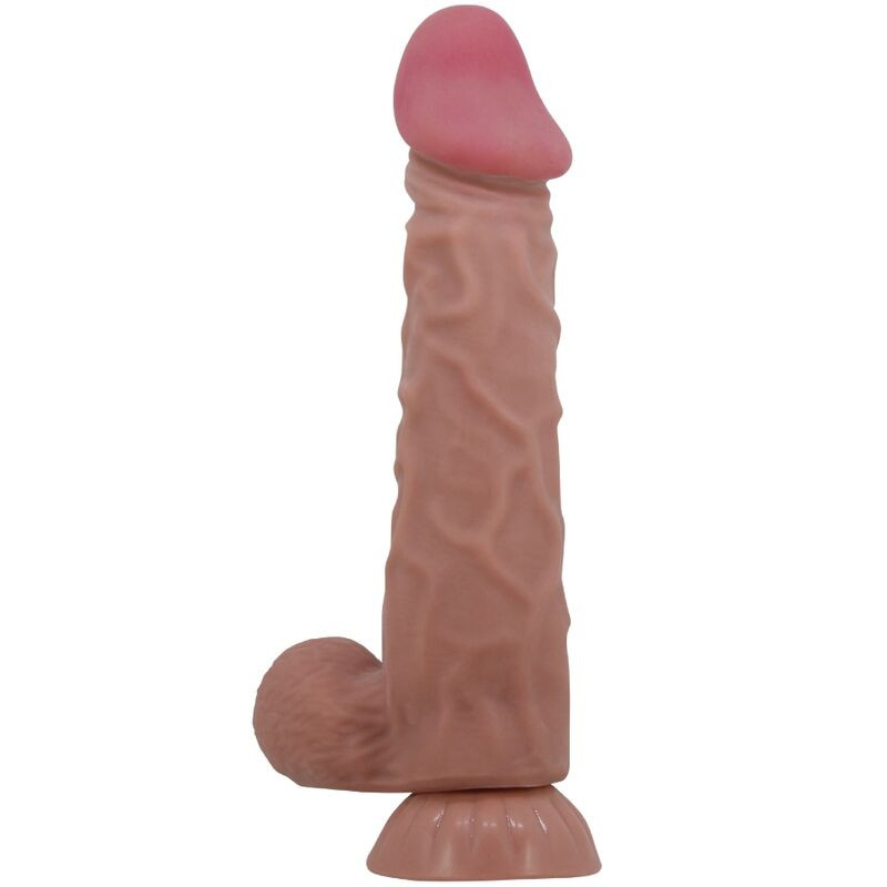 PRETTY LOVE - SERIA SLIDING SKIN REALISTYCZNY DILDO Z PRZYSOBA PRZESUWNA SKÓRA BRAZOWY 24 CM