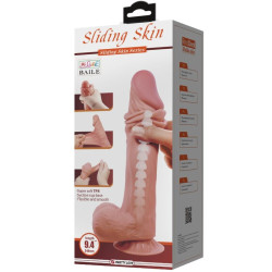 PRETTY LOVE - SERIA SLIDING SKIN REALISTYCZNY DILDO Z PRZYSOBA PRZESUWNA SKÓRA BRAZOWY 24 CM