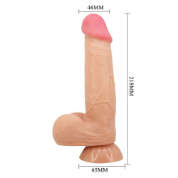 PRETTY LOVE - SERIA SLIDING SKIN REALISTYCZNY DILDO Z PRZYSsawkA 21,8 CM