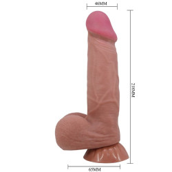 PRETTY LOVE - SERIA SLIDING SKIN REALISTYCZNY DILDO Z PRZYSsawkA BRAZOWEJ SKÓRY PRZESUWANEJ 21,8 CM