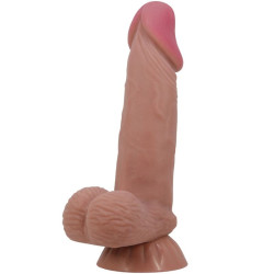 PRETTY LOVE - SERIA SLIDING SKIN REALISTYCZNY DILDO Z PRZYSsawkA BRAZOWEJ SKÓRY PRZESUWANEJ 19,4 CM