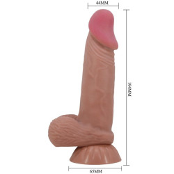 PRETTY LOVE - SERIA SLIDING SKIN REALISTYCZNY DILDO Z PRZYSsawkA BRAZOWEJ SKÓRY PRZESUWANEJ 19,4 CM