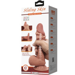 PRETTY LOVE - SERIA SLIDING SKIN REALISTYCZNY DILDO Z PRZYSsawkA BRAZOWEJ SKÓRY PRZESUWANEJ 19,4 CM