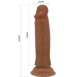 PRETTY LOVE - QUENTIN REALISTYCZNY DILDO 18 CM BRĄZOWY