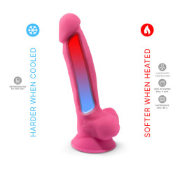 SILEXD - MODEL 1 REALISTYCZNY PENIS PREMIUM SILIKON SILEXPAN FLUORESCENCYJNY RÓŻOWY 17,5 CM