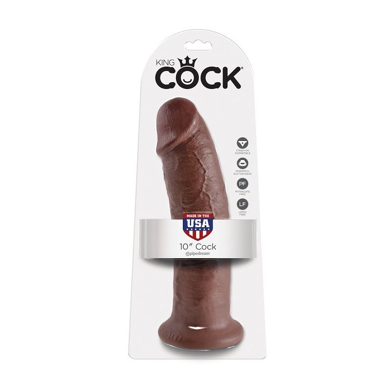 KING COCK - 10 DILDO BROWN 25.4 CM