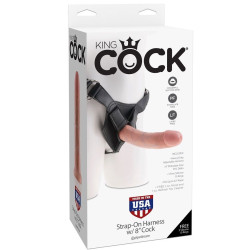 KING COCK - UPRZĄŻ Z REALISTYCZNYM NATURALNYM PENISEM 20,3 CM