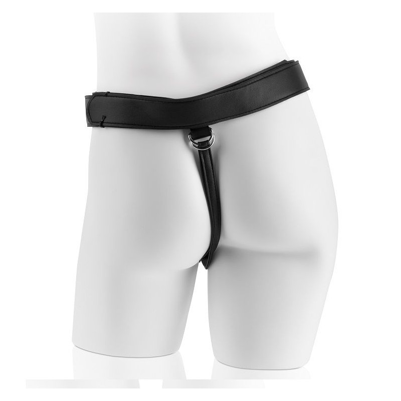 KING COCK - HARNESS COM PÊNIS PRETO REALISTA 22,9 CM
