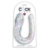KING COCK - DOUBLE TROUBLE PODWÓJNY DILDO 44 CM PRZEZROCZYSTY