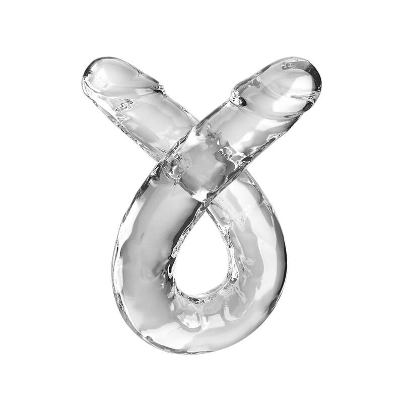 KING COCK - DOUBLE TROUBLE PODWÓJNY DILDO 46 CM PRZEZROCZYSTY