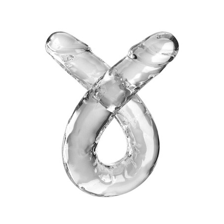 KING COCK - DOUBLE TROUBLE PODWÓJNY DILDO 46 CM PRZEZROCZYSTY