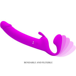 PRETTY LOVE - ZANINI STRAPLESS STRAP-ON 10 WIBRACJI FIOLETOWY
