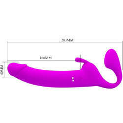 PRETTY LOVE - ZANINI STRAPLESS STRAP-ON 10 WIBRACJI FIOLETOWY