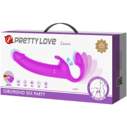 PRETTY LOVE - ZANINI STRAPLESS STRAP-ON 10 WIBRACJI FIOLETOWY
