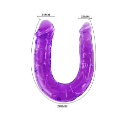 BAILE - PODWOJNY DILDO W LILIOWEJ ELASTYCZNEJ JELLY