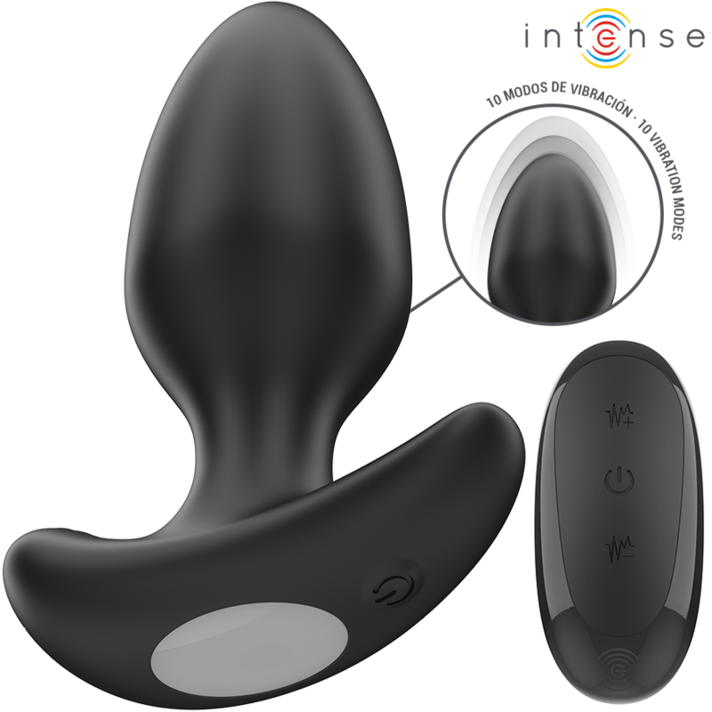 INTENSE - JOEY ANAL PLUG 10 WIBRACJI CZARNY PILOT