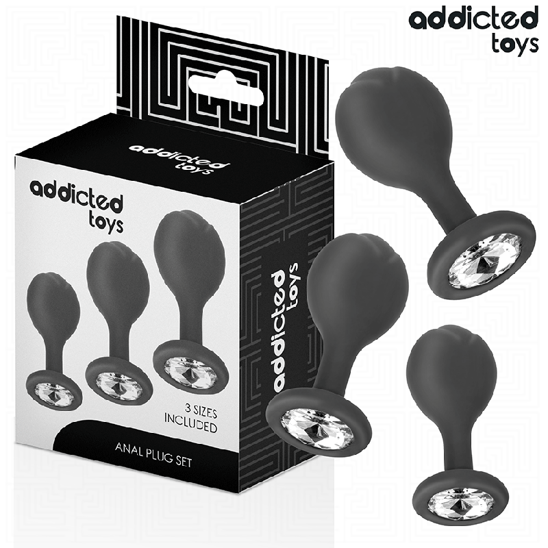 ADDICTED TOYS - ZESTAW 3 ZATYCZEK ANALNYCH Z BIŻUTERIĄ
