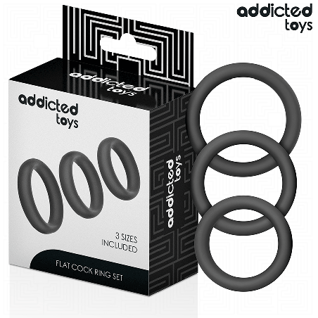 ADDICTED TOYS - ZESTAW PŁASKICH PIERŚCIENI SILIKONOWYCH